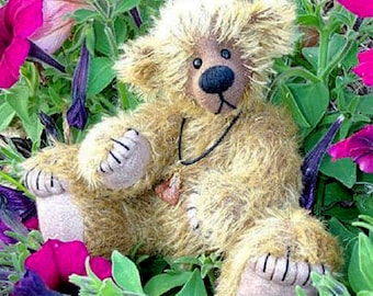 Patrón de osito de peluche para osito articulado en 5 direcciones con dedos tirados y cara esculpida. Alvin de los osos Nioka