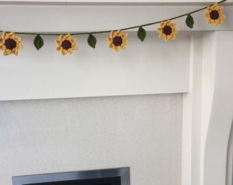 Crochet Sunflower Garland.