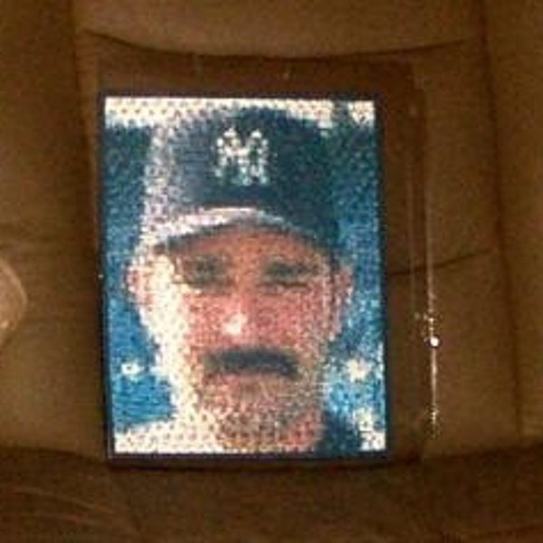Don Mattingly face New York Yankees montage mosaic pop art print. signed COA and 1 of only 25 issued