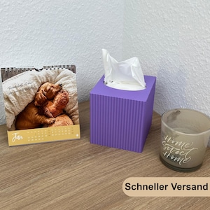 Tissuebox in modern geribbeld design, geschikt voor tissues en gezichtstissues, eenvoudige decoratie in verschillende kleuren