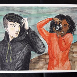 Impression "Jonas et Sibel" - RE-GENERATION - Tala T. Alsted - Livre Merch - Carte d'art DIN A5 - Carte de personnage pour le livre