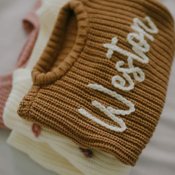 Personalized Baby / Toddler Sweaters Embroidered Name & Monogram