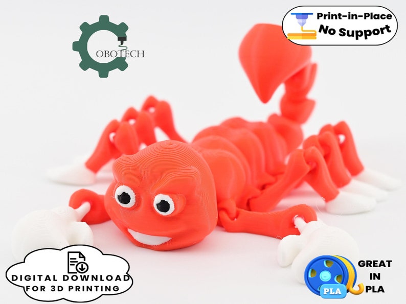 Digital Downloads for 3D Printing, Articulated Scorpion Toy image 1