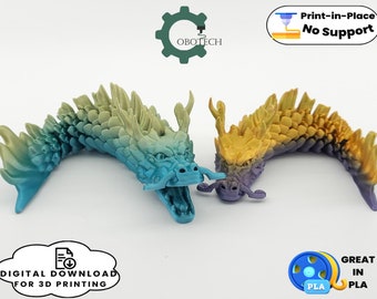 Digital Downloads for 3D Printing,  Articulated Koi Dragon