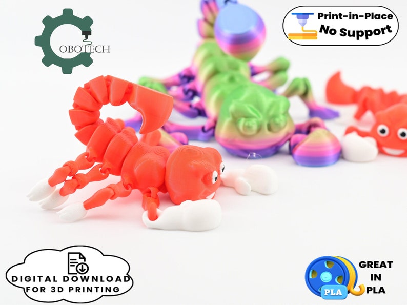 Digital Downloads for 3D Printing, Articulated Scorpion Toy image 4