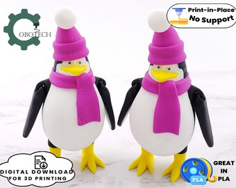 Digital Downloads for 3D Printing, Cobotech Articulated Penguin