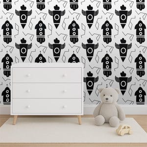Papier peint Space Buddies : décoration scandinave pour chambre d&#39;enfant / 7