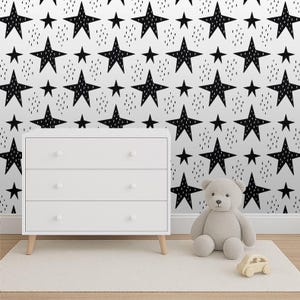 Papier peint Space Buddies : décoration murale amovible pour chambre d&#39;enfant, thème cosmique scandinave / 1