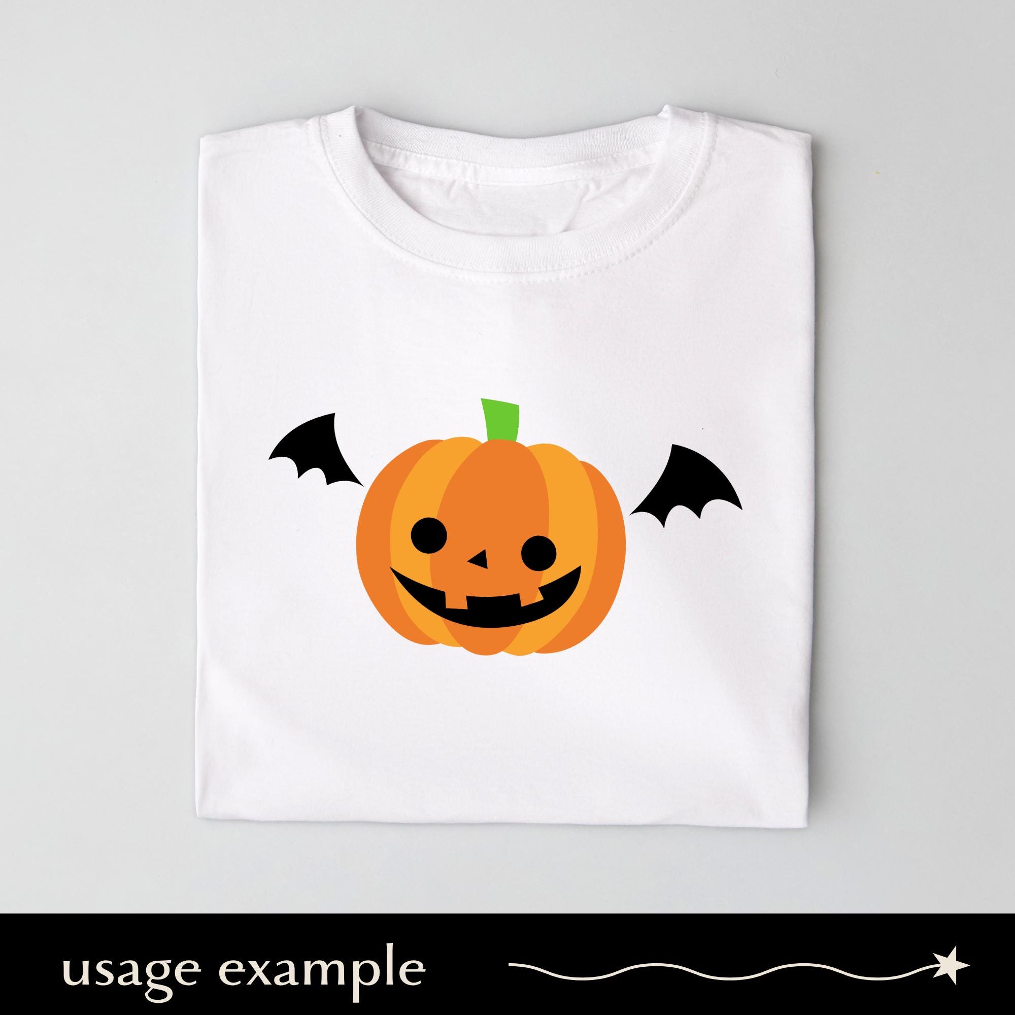 Flying Halloween Pumpkin SVG, Jack-o-lantern With Bat Wings Png