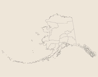 Simple map of Alaska SVG, Minimalistic country border png, eps, dxf, Geographic lineart vector, Print for traveler, Dream vacation trip logo