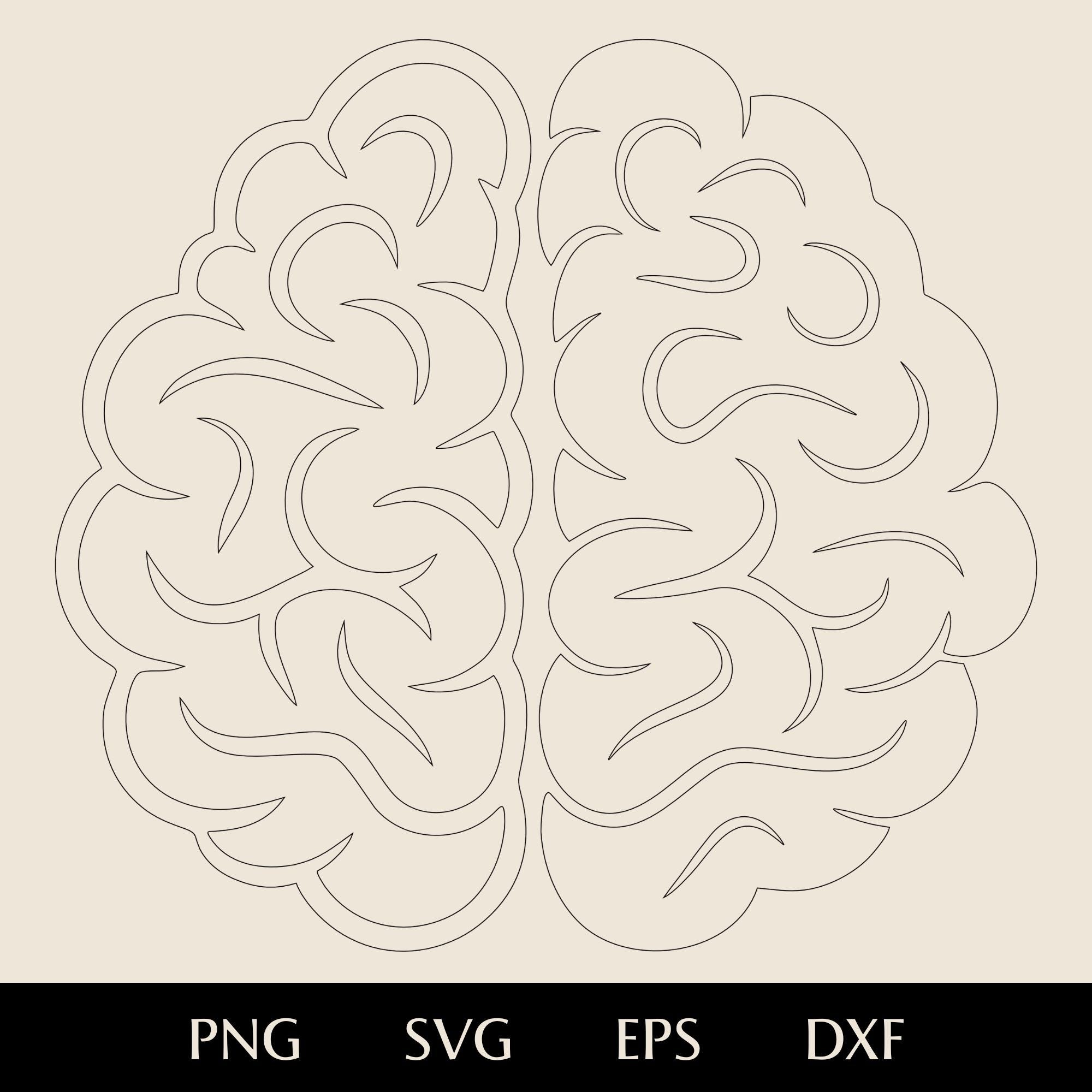 Brain Pattern Dxf Left and Right Brain SVG, Multi-colored Brain Halves Png, Eps, Dxf ...