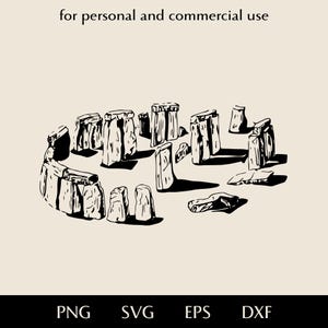 ストーンヘンジSVG、古代の石の円形png、eps、dxf、イギリスの考古学遺跡ベクター、人気の観光スポットロゴ、家族旅行
