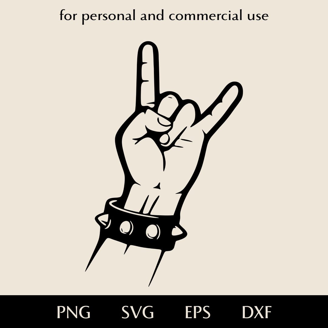 Rock and Roll Hand SVG, Sign of the Horns Png, Eps, Dxf, Rocker