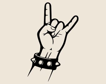 Rock and Roll Hand SVG, Sign of the Horns Png, Eps, Dxf, Rocker