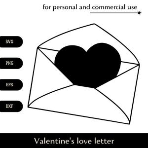 Offener Umschlag mit Herz innen SVG, Valentinstag Liebesbrief png, eps, dxf, Liebesgeständnis Nachricht Vektor, Valentinstag Karte per Mail Logo