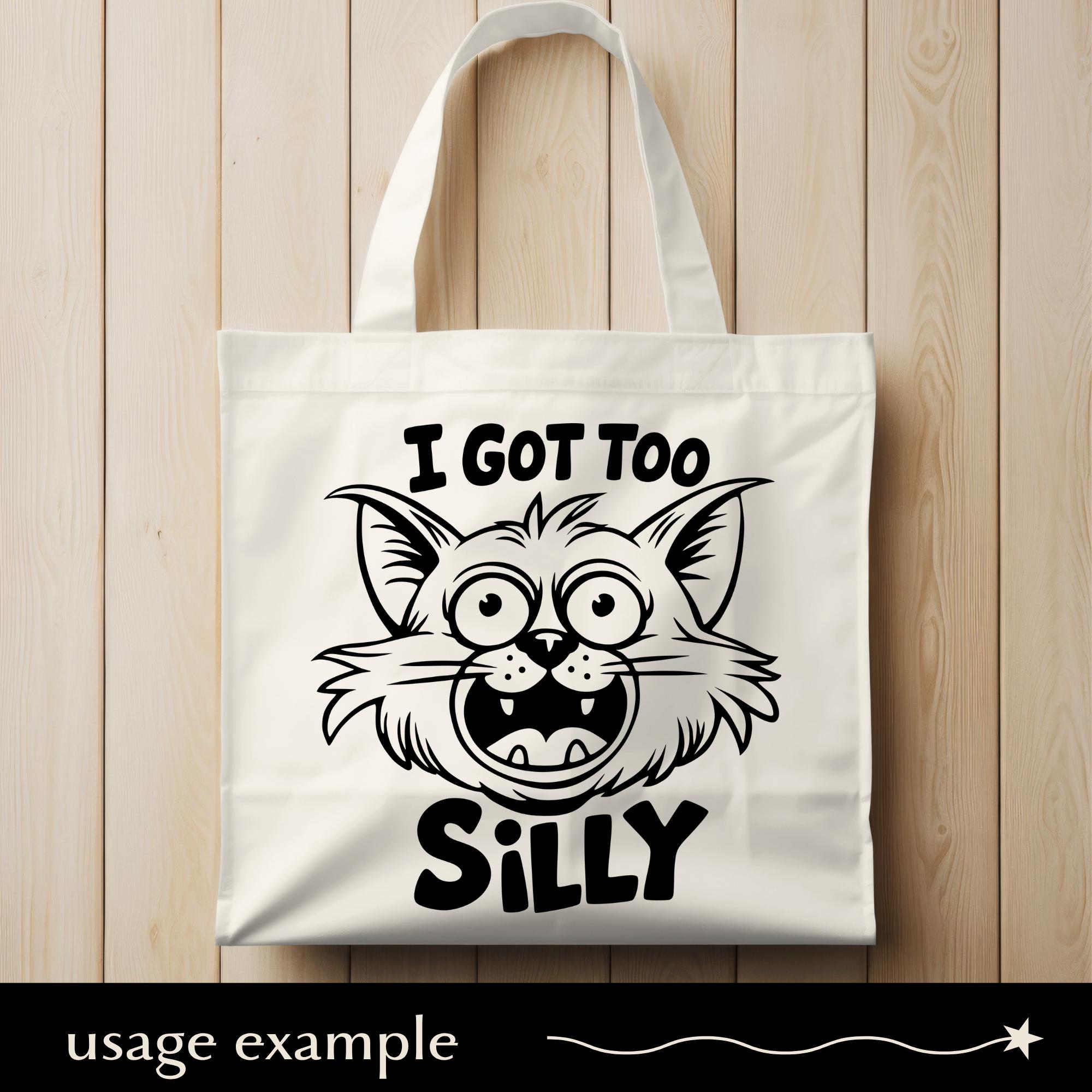 Silly Playful Cat Face SVG, Funny Crazy Cat Png, Eps, Dxf, I Got Too ...