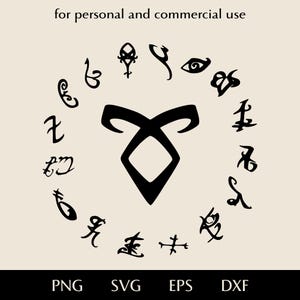 Círculo rúnico de poder angelical SVG, símbolo nefilim PNG, EPS, DXF, vector de signos divinos antiguos, clipart de magia Enkeli, logotipo de lenguaje rúnico simple
