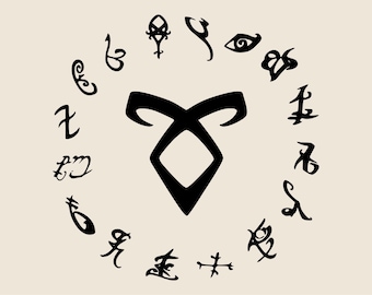Angelic power rune circle SVG, Nephilim symbol png, eps, dxf, Ancient divine signs vector, Enkeli magic clipart, Simple runic language logo