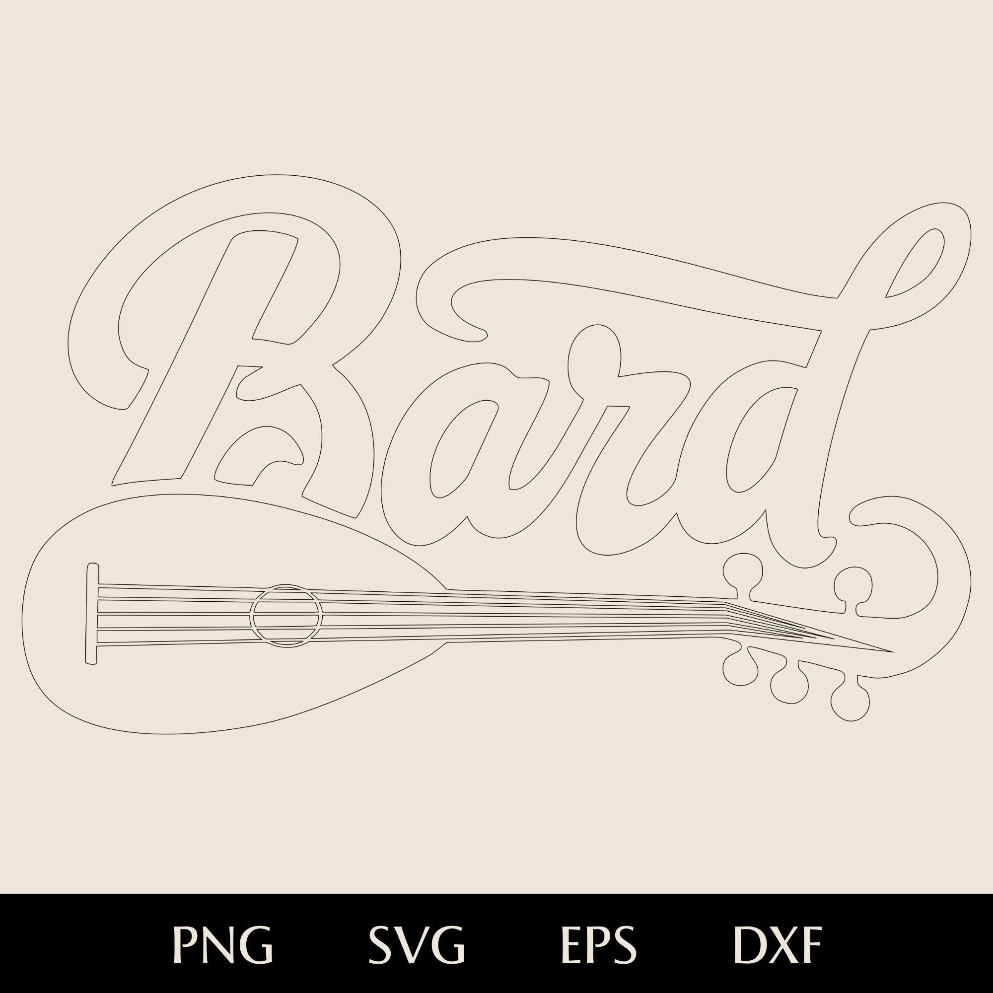 Bard Dnd Class SVG, Ornate Inscription With Musical Instrument Png, Eps ...