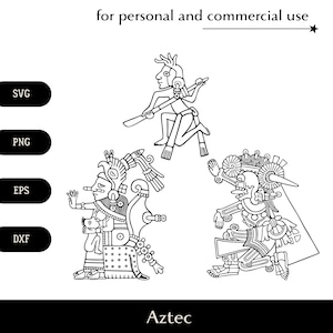 Azteken SVG, stillende Mutter Priesterin und Kriegerin png, eps, dxf, mesoamerikanische verlorene Zivilisation, alte Mexiko Kultur Clipart