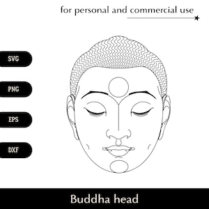 Boeddha hoofd SVG, boeddhisme dharma filosofie religie png, eps, dxf, Aziatische cultuur spiritualiteit vector, religieuze beweging en geloof clipart