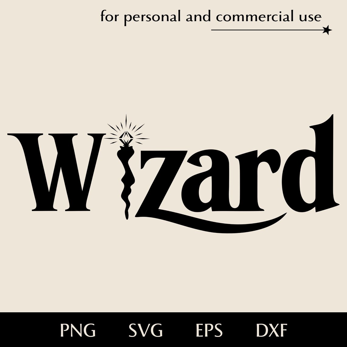 Wizardly Text Wizard Text With Magical Shining Staff SVG, Stylized Letters Unusual ...