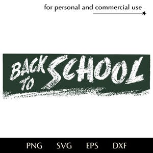 Terug naar school tekst SVG, inscriptie op groen bord png, eps, dxf, eenvoudige vector voor leraren, nieuw schooljaar clipart, leuk studie print logo