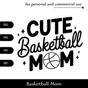 Schattig basketbal moeder SVG, Moederdag fangroep png, eps, dxf, gestileerde tekst met bal en glitter vector, inscriptie voor hoodie shirt clipart