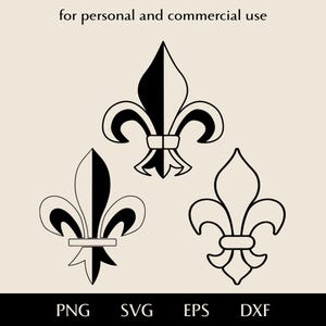 Fleur-de-lis SVG-bundel, Franse heraldiek png, eps, dxf, gestileerde leliebloem vector, Europese heraldische lading clipart, wapen figuur