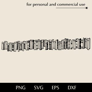 Pila enorme de libros SVG, Torre de libros para amantes de la lectura PNG, EPS, DXF, Cien libros vectoriales, Impresión para amantes de la lectura, Clipart de club de librerías