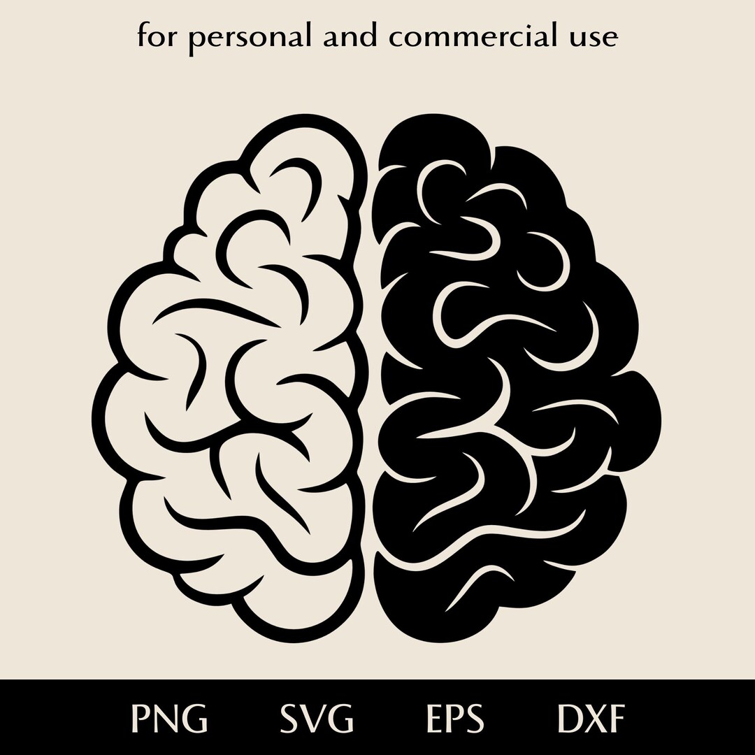 Brain Dxf Left and Right Brain SVG, Multi-colored Brain Halves Png, Eps, Dxf ...