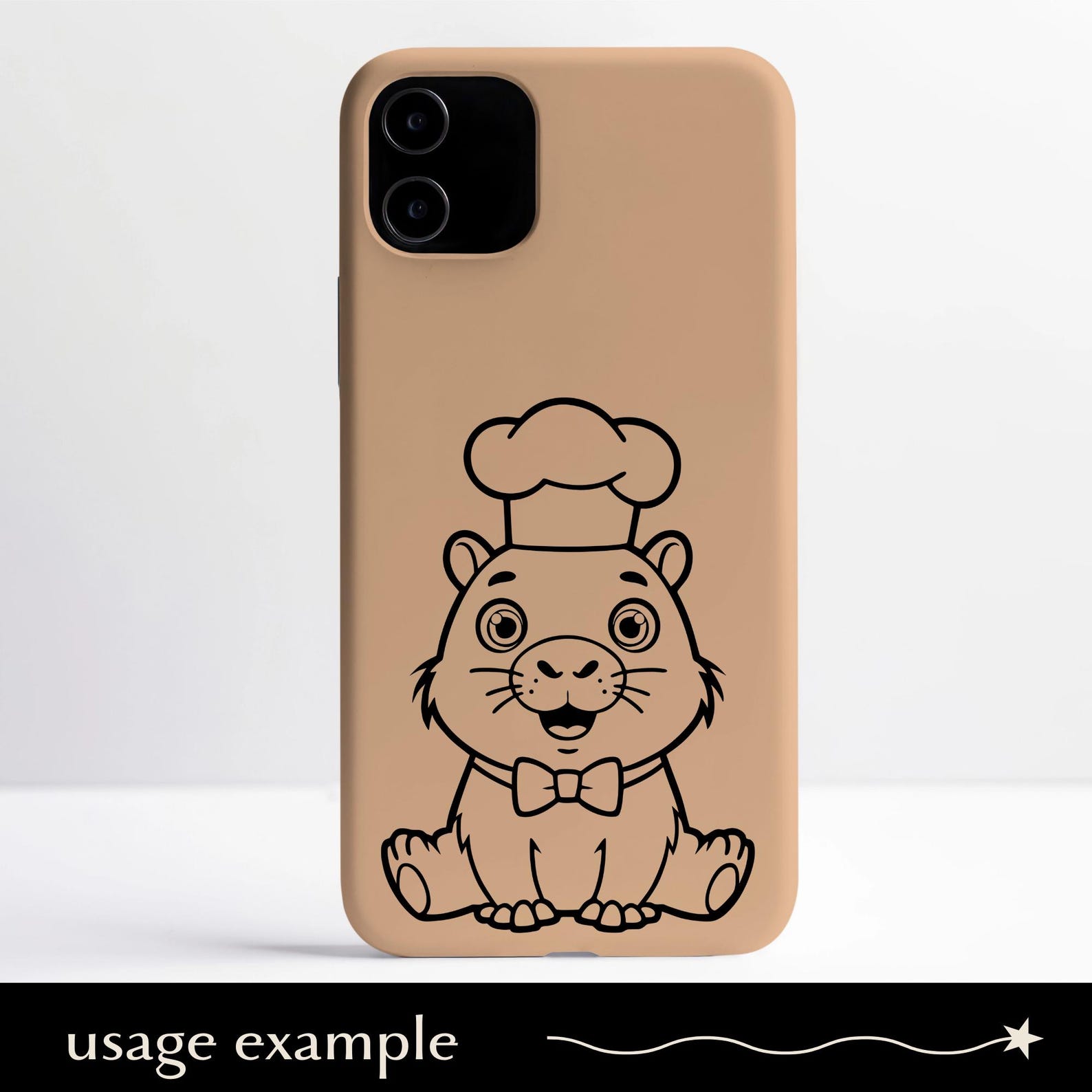 Cute Capybara Chef SVG, Funny Cartoon Animal in Bow Tie Png, Eps, Dxf ...