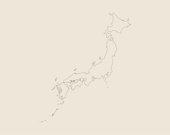 Simple map of Japan SVG, Minimalistic asian country border png, eps, dxf, Geographic lineart vector, Print for traveler, Dream vacation logo