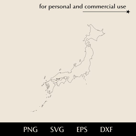 Simple Map of Japan SVG, Minimalistic Asian Country Border Png