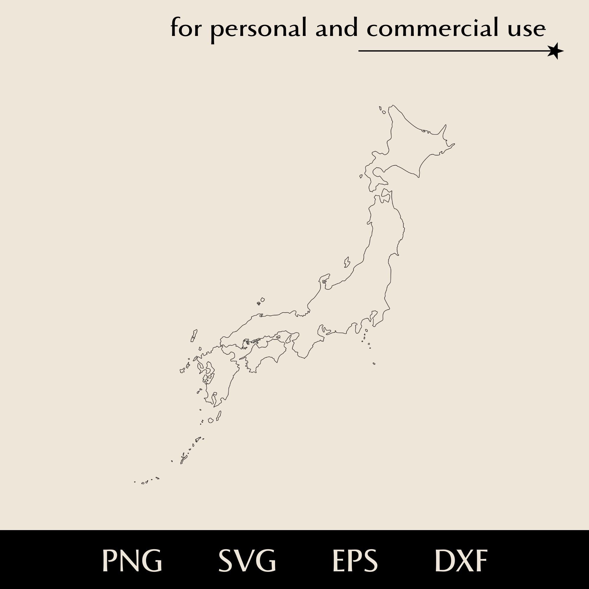 Simple Map of Japan SVG, Minimalistic Asian Country Border Png