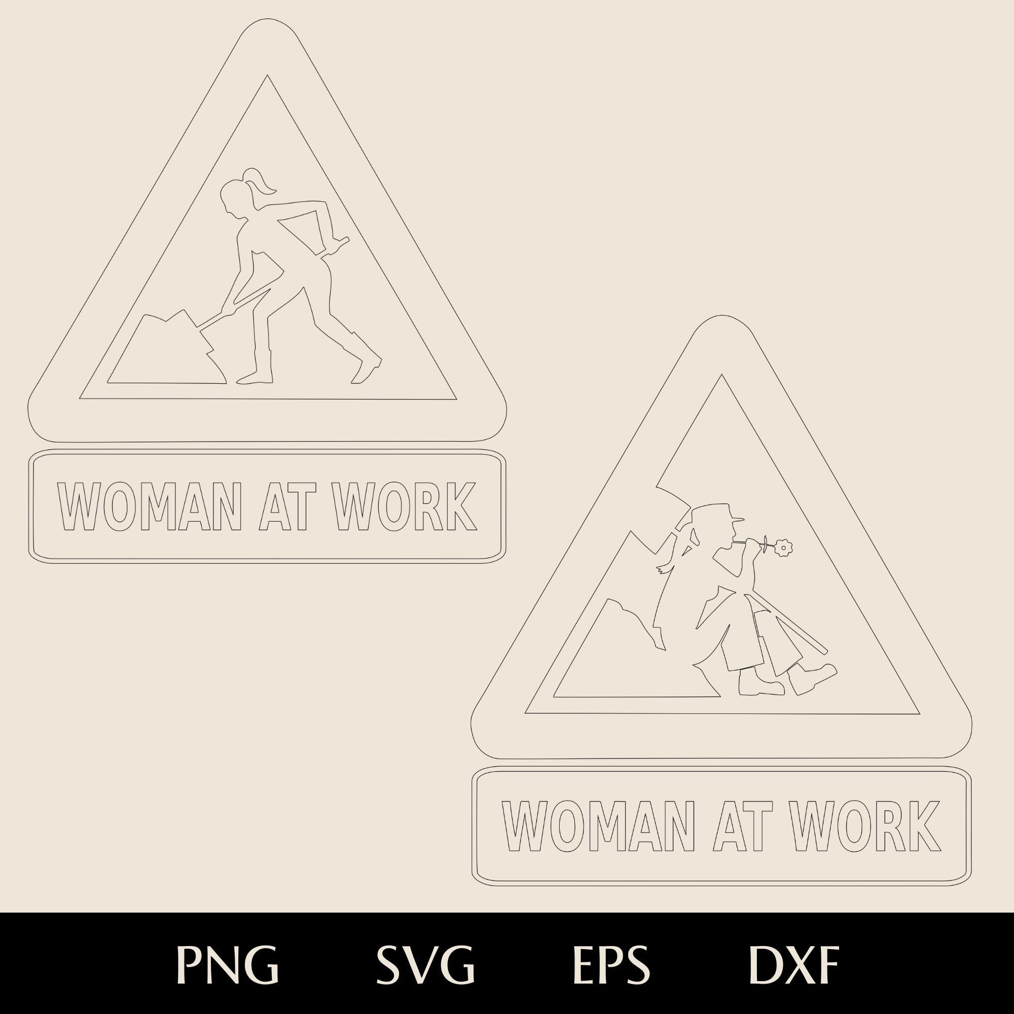 Woman at Work SVG, Funny Road Sign Png, Eps, Dxf, Do Not Disturb Vector ...