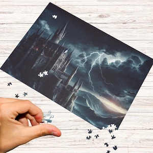 Castlevania Dracula Gothic Jigsaw Puzzle, Gothic Decor, Vampire Castle Puzzle, Horror Game Room Decor, Unique Gift for a Goth.