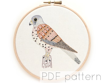 Kestrel Hand Embroidery Pattern Download