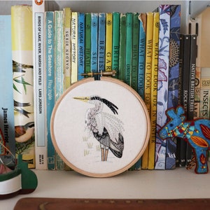 Heron Embroidery Hoop Art Pattern Instant Download Bird Hand Embroidery Pattern image 4