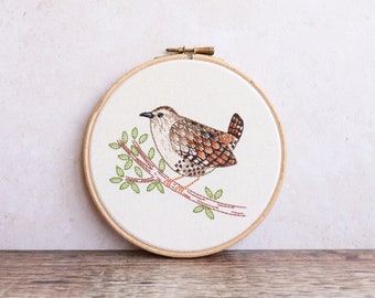 Bird Embroidery Hoop Art | Wren