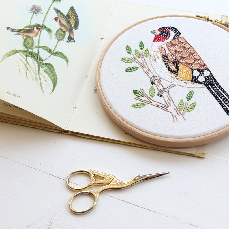 Goldfinch Bird Embroidery Hoop Art Pattern Download image 5