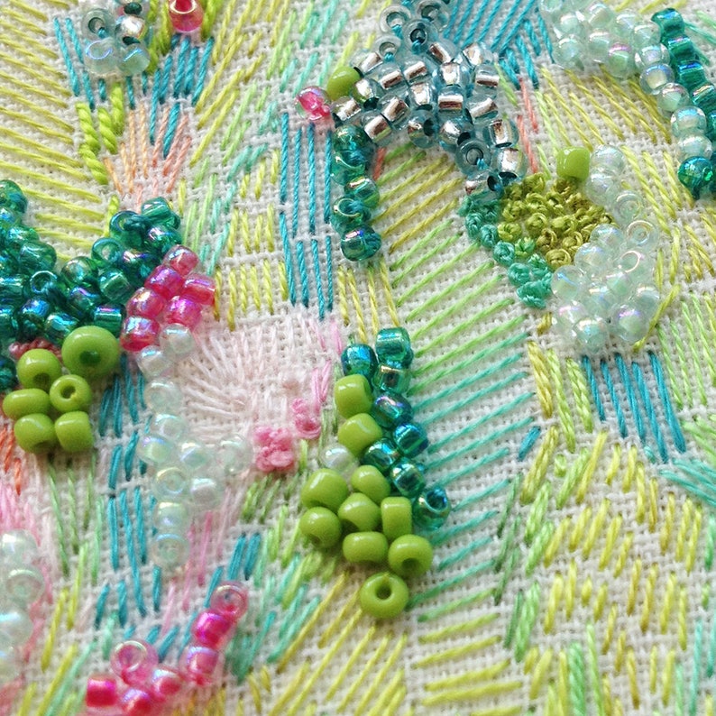 Abstract Embroidered Hoop Art Original Hand Embroidered Hoop Etsy