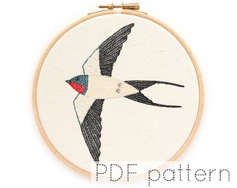 Swallow Hand Embroidery Pattern Download