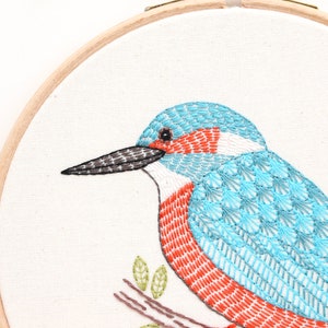 Kingfisher Embroidery Hoop Art Pattern Download image 3