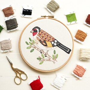 Goldfinch Bird Embroidery Hoop Art Pattern Download image 3