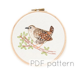 Wren | Bird Hand Embroidery Pattern Instant Download