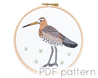 Godwit | Bird Embroidery Pattern PDF Download