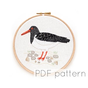 Descargar patrón de bordado de pájaro ostrero
