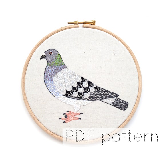 Pigeon embroidery nwcvq pdf download bird embroidery hoop  etsy Pigeon embroidery nwcvq pdf download bird embroidery hoop  etsy