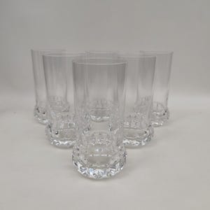 6 crystal orangeade/water glasses. 1970s.